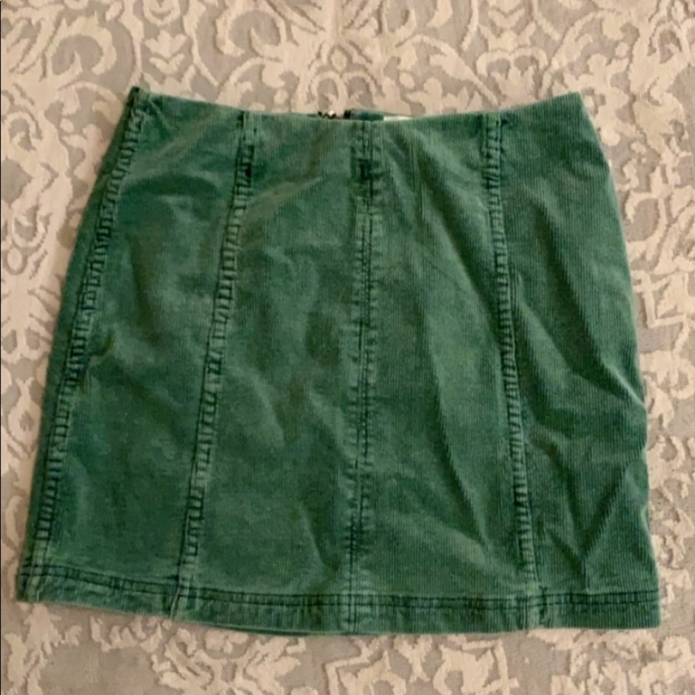 Green corduroy skirt